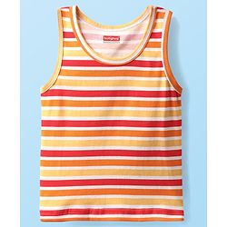 Babyhug 100% Cotton Knit Sleeveless Striped & Printed Sando Vests Pack of 3 - Multicolor