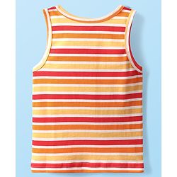 Babyhug 100% Cotton Knit Sleeveless Striped & Printed Sando Vests Pack of 3 - Multicolor