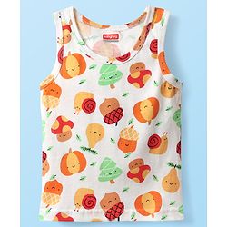 Babyhug 100% Cotton Knit Sleeveless Striped & Printed Sando Vests Pack of 3 - Multicolor