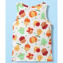 Babyhug 100% Cotton Knit Sleeveless Striped & Printed Sando Vests Pack of 3 - Multicolor
