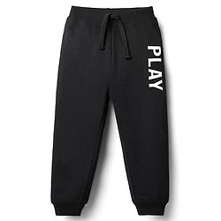 Babyhug Terry Knit Full Length Lounge Pant With Play Print - Black