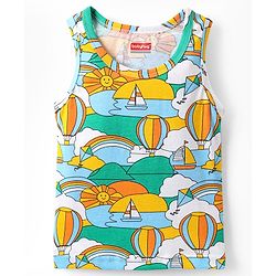 Babyhug 100% Cotton Knit Sleeveless Air Balloon & Boat Printed Sando Vests Pack of 3 - Multicolor