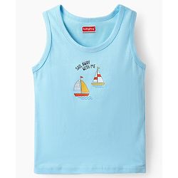 Babyhug 100% Cotton Knit Sleeveless Air Balloon & Boat Printed Sando Vests Pack of 3 - Multicolor