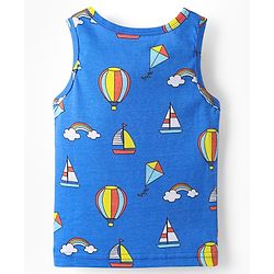 Babyhug 100% Cotton Knit Sleeveless Air Balloon & Boat Printed Sando Vests Pack of 3 - Multicolor
