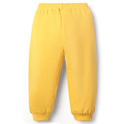 Babyhug Cotton Terry Knit Full Length Lounge Pants With Text Print - Yellow