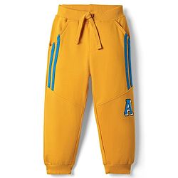 Babyhug Cotton Terry Knit Full Length Cut & Sew Lounge Pants - Yellow