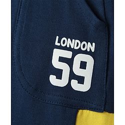 Babyhug Cotton Terry Knit Full Length Lounge Pant With Number Print - Navy Blue