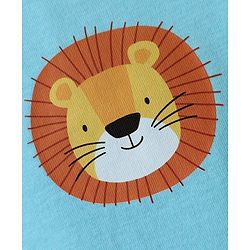Babyhug 100% Cotton Sleeveless Vests With Stripes & Animal Print Pack Of 3 - Light Blue White & Yellow