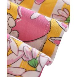 Babyhug 100% Cotton Shoulder Strap Floral & Bunny Printed Frock - Multicolour