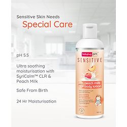 Babyhug Pro Sensitive pH 5.5 Peach Milk Lotion - 100 ml | 24 Hr Moisturisation | Skin Deep Hydration | Light Weight | Paediatrician & Dermatologist Tested | Safe Hypoallergenic Formula | 0+ m