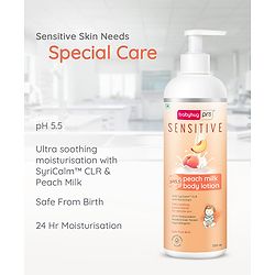 Babyhug Pro Sensitive pH 5.5 Peach Milk Lotion - 100 ml | 24 Hr Moisturisation | Skin Deep Hydration | Light Weight | Paediatrician & Dermatologist Tested | Safe Hypoallergenic Formula | 0+ m