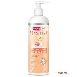 Babyhug Pro Sensitive pH 5.5 Peach Milk Lotion - 100 ml | 24 Hr Moisturisation | Skin Deep Hydration | Light Weight | Paediatrician & Dermatologist Tested | Safe Hypoallergenic Formula | 0+ m
