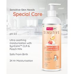 Babyhug Pro Sensitive pH 5.5 Peach Milk Lotion - 100 ml | 24 Hr Moisturisation | Skin Deep Hydration | Light Weight | Paediatrician & Dermatologist Tested | Safe Hypoallergenic Formula | 0+ m