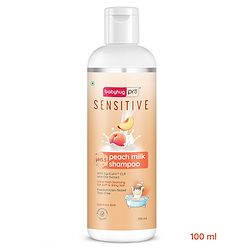 Babyhug Pro Sensitive pH 5.5 Peach Milk Shampoo - 100 ml | No Tears | Mild Cleansing | Soft & Shiny Hair | Easy Rinse Off | Safe Hypoallergenic Formula | Paediatrician & Dermatologist Tested | 0+ m