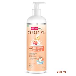 Babyhug Pro Sensitive pH 5.5 Peach Milk Shampoo - 100 ml | No Tears | Mild Cleansing | Soft & Shiny Hair | Easy Rinse Off | Safe Hypoallergenic Formula | Paediatrician & Dermatologist Tested | 0+ m