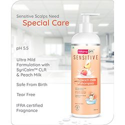 Babyhug Pro Sensitive pH 5.5 Peach Milk Shampoo - 100 ml | No Tears | Mild Cleansing | Soft & Shiny Hair | Easy Rinse Off | Safe Hypoallergenic Formula | Paediatrician & Dermatologist Tested | 0+ m