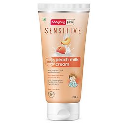 Babyhug Pro Sensitive pH 5.5 Peach Milk Cream - 200 g | 24 Hr Moisturisation | Deep Hydration | Sensitive Skin | Paediatrician & Dermatologist Tested | Safe Hypoallergenic Formula | 0+ m