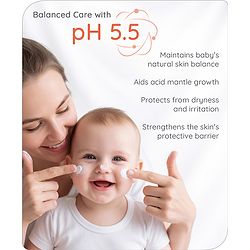 Babyhug Pro Sensitive pH 5.5 Peach Milk Cream - 200 g | 24 Hr Moisturisation | Deep Hydration | Sensitive Skin | Paediatrician & Dermatologist Tested | Safe Hypoallergenic Formula | 0+ m