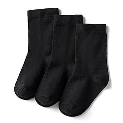 Cute Walk By Babyhug Cotton Knit Mid Calf Length Anti Bacterial Solid Coloured Socks Pack Of 3 - Black