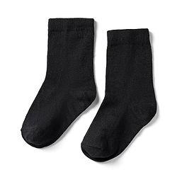 Cute Walk By Babyhug Cotton Knit Mid Calf Length Anti Bacterial Solid Coloured Socks Pack Of 3 - Black