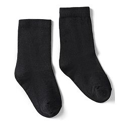 Cute Walk By Babyhug Cotton Knit Mid Calf Length Anti Bacterial Solid Coloured Socks Pack Of 3 - Black