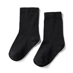 Cute Walk By Babyhug Cotton Knit Mid Calf Length Anti Bacterial Solid Coloured Socks Pack Of 3 - Black