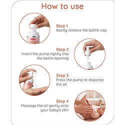 Babyhug Pro Sensitive Peach Massage Oil with Coconut - 200 ml | Deep Nourishment | Sensitive Skin | Paediatrician & Dermatologist Tested | Safe Hypoallergenic Formula | 0+ m