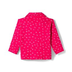 Babyhug Cotton Knit Full Sleeves Co-ords Night Suit With Floral Print - Pink