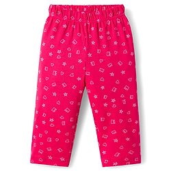 Babyhug Cotton Knit Full Sleeves Co-ords Night Suit With Floral Print - Pink