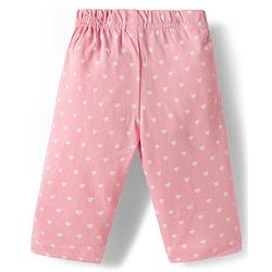 Babyhug Cotton Knit Full Sleeves Co-ords Night Suit with Polka Dots Print - Pink