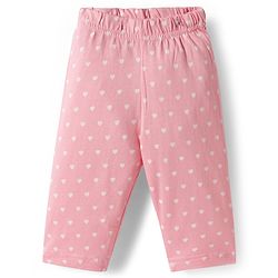 Babyhug Cotton Knit Full Sleeves Co-ords Night Suit with Polka Dots Print - Pink