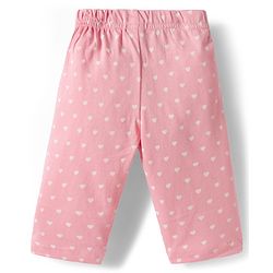 Babyhug Cotton Knit Full Sleeves Co-ords Night Suit with Polka Dots Print - Pink