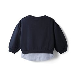 Babyhug Fleece Knit Full Sleeves Sweatshirt With Graphics - Navy Blue