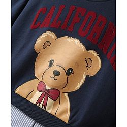 Babyhug Fleece Knit Full Sleeves Sweatshirt With Graphics - Navy Blue