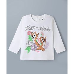 Babyhug Disney 100% Cotton Knit Full Sleeves T-Shirt & Skirt Set With Chip N Dale Graphic - Purple
