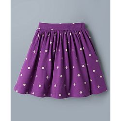 Babyhug Disney 100% Cotton Knit Full Sleeves T-Shirt & Skirt Set With Chip N Dale Graphic - Purple