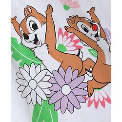Babyhug Disney 100% Cotton Knit Full Sleeves T-Shirt & Skirt Set With Chip N Dale Graphic - Purple