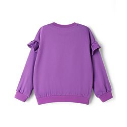 Babyhug Disney 100% Cotton Knit Full Sleeves Sweatshirt & Lounge Pant With Disney Princess Graphic With Reverse Sequin & Badge - Purple