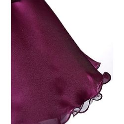 Babyhug Woven Sleeveless Party Dress With Floral Applique On Yoke - Wine