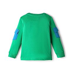Babyhug Disney Single Jersey Knit Full Sleeves T-Shirt & Lounge Pant Set with Lion King Graphic and Badge Detailing - Green & Blue