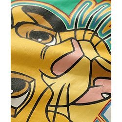 Babyhug Disney Single Jersey Knit Full Sleeves T-Shirt & Lounge Pant Set with Lion King Graphic and Badge Detailing - Green & Blue