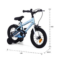 Babyhug Cruise Bicycle for Kids Cycle for 3 to 5 Years Boys & Girls 14T Inches- Blue| 90% Pre-Installed| Sturdy Frame| Training Wheels| Durable Brake| Rubber Tyres| Height Adjustable Seat and Handle