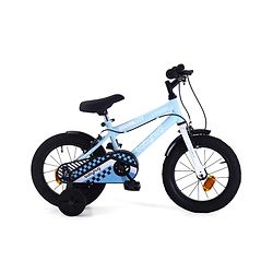 Babyhug Cruise Bicycle for Kids Cycle for 3 to 5 Years Boys & Girls 14T Inches- Blue| 90% Pre-Installed| Sturdy Frame| Training Wheels| Durable Brake| Rubber Tyres| Height Adjustable Seat and Handle