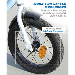 Babyhug Cruise Bicycle for Kids Cycle for 3 to 5 Years Boys & Girls 14T Inches- Blue| 90% Pre-Installed| Sturdy Frame| Training Wheels| Durable Brake| Rubber Tyres| Height Adjustable Seat and Handle