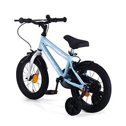 Babyhug Cruise Bicycle for Kids Cycle for 3 to 5 Years Boys & Girls 14T Inches- Blue| 90% Pre-Installed| Sturdy Frame| Training Wheels| Durable Brake| Rubber Tyres| Height Adjustable Seat and Handle