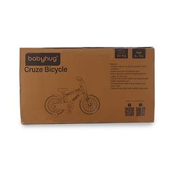 Babyhug Cruise Bicycle for Kids Cycle for 3 to 5 Years Boys & Girls 14T Inches- Blue| 90% Pre-Installed| Sturdy Frame| Training Wheels| Durable Brake| Rubber Tyres| Height Adjustable Seat and Handle