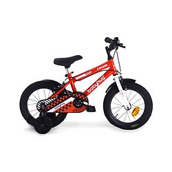 Babyhug Cruise Bicycle for Kids Cycle for 3 to 5 Years Boys & Girls 14T Inches- Red| 90% Pre-Installed| Sturdy Frame| Training Wheels| Durable Brake| Rubber Tyres| Height Adjustable Seat and Handle