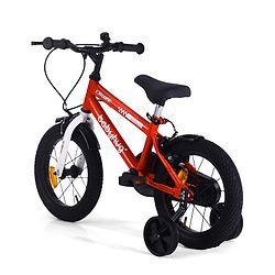 Babyhug Cruise Bicycle for Kids Cycle for 3 to 5 Years Boys & Girls 14T Inches- Red| 90% Pre-Installed| Sturdy Frame| Training Wheels| Durable Brake| Rubber Tyres| Height Adjustable Seat and Handle