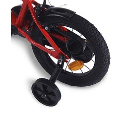 Babyhug Cruise Bicycle for Kids Cycle for 3 to 5 Years Boys & Girls 14T Inches- Red| 90% Pre-Installed| Sturdy Frame| Training Wheels| Durable Brake| Rubber Tyres| Height Adjustable Seat and Handle