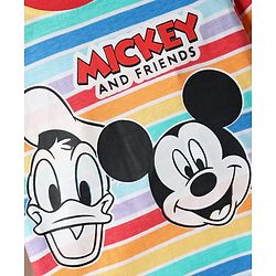 Babyhug Disney Single Jersey Knit Full Sleeves Dungaree & Tee With Mickey Mouse Print - Navy Blue